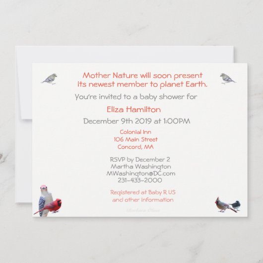 A Winter Baby Shower-Gender Neutral: Invitation 招待状 (裏面)