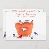 A Winter Baby Shower-Gender Neutral: Invitation 招待状 (正面/裏面)