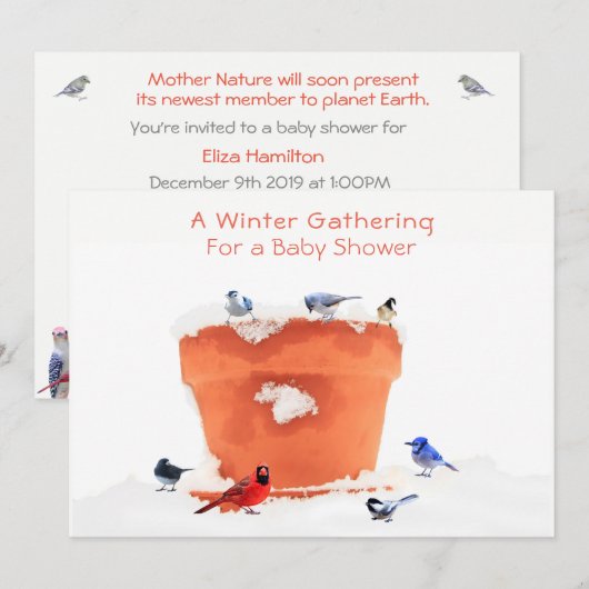 A Winter Baby Shower-Gender Neutral: Invitation 招待状 (正面/裏面)