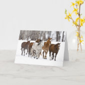 A Winter Scenic of Running Horses カード (黄色い花)