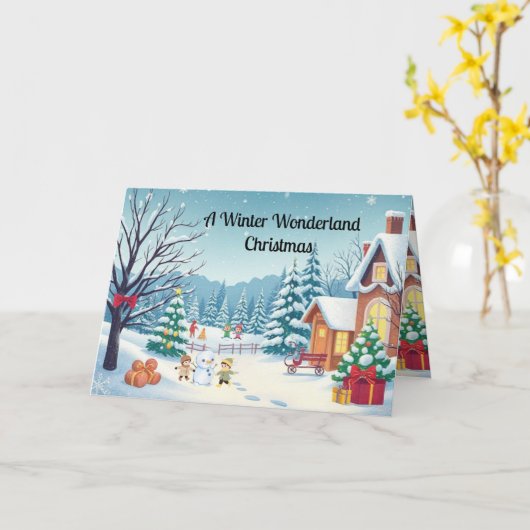 A Winter Wonderland Christmas カード (黄色い花)