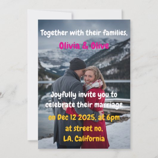 A Winter Wonderland Wedding Invitation 招待状 (正面)