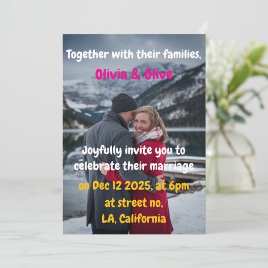 A Winter Wonderland Wedding Invitation 招待状 (スタンド正面)