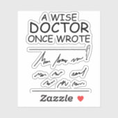 A Wise Doctor Once 書 – ドクおもしろいターことわざ シール (シート)