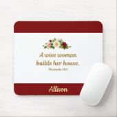 A Wise Woman - Proverbs 14:1 Personalized マウスパッド (マウス)