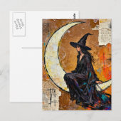 A Witch Mixed Media Collage ポストカード (正面/裏面)