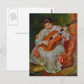 A Woman 遊's the Guitar - Pierre-Augusteルノアール ポストカード (正面/裏面)