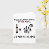 A Woman Cannot Survive On Wine Alone She Also Need カード (黄色い花)