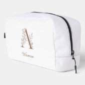 A Woman – Elegant Floral Monogram Gold Makeup Pouc ドップキット (右コーナー)