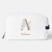 A Woman – Elegant Floral Monogram Gold Makeup Pouc ドップキット (裏面)