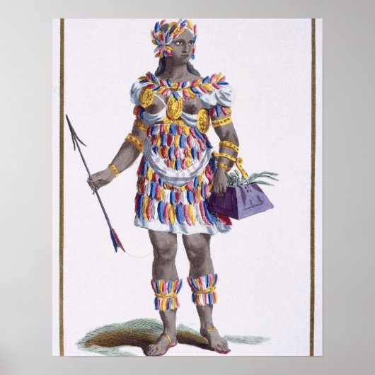 A Woman from Honduras, 1780 (coloured engraving) ポスター (正面)