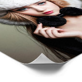 A woman wearing a rabbit hat and a black bow tie ポスター (角)