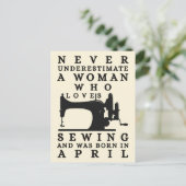  A Woman Who Loves Sewing And Was Born In April ポストカード (スタンド正面)