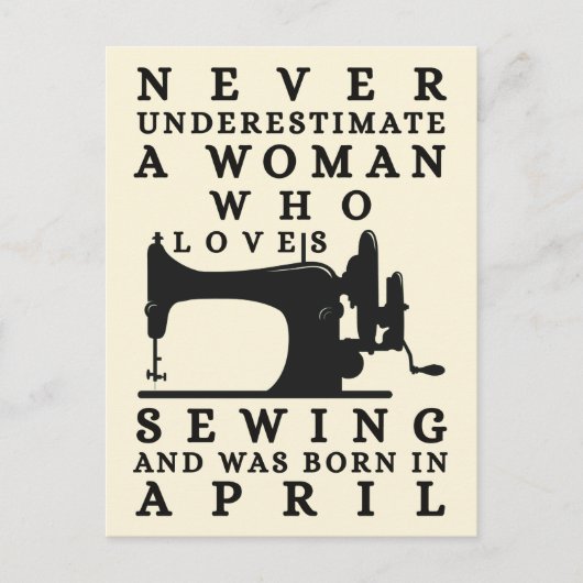  A Woman Who Loves Sewing And Was Born In April ポストカード (正面)