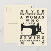 A Woman Who Loves Sewing And Was Born In May ポストカード (正面/裏面)