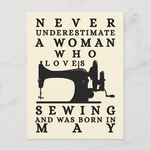 A Woman Who Loves Sewing And Was Born In May ポストカード (正面)