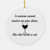 A woman wine/ and her cat セラミックオーナメント (裏面)