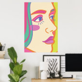 a woman with bright makeup.  ポスター (ホームオフィス)