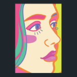 a woman with bright makeup. ポスター<br><div class="desc">A fictional portrait of a woman with bright makeup, made in bright colors in a modern style.</div>