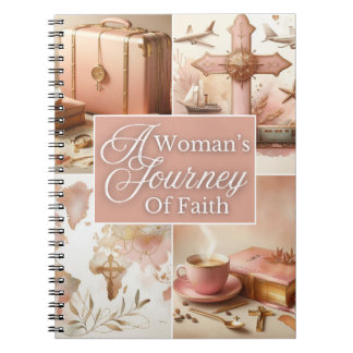 A Woman's Journey Of Faith Pink Watercolor Floral ノートブック