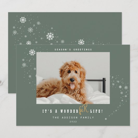 A WonderFUR Life Pet Photo Sageクリスマス シーズンカード (正面/裏面)