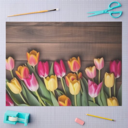 A Wood and Tulip Series Design #5 薄葉紙 (クラフト)