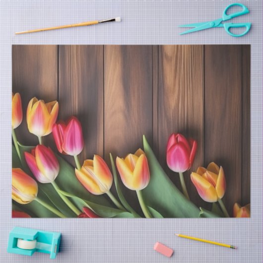 A Wood and Tulip Series Design #7 薄葉紙 (クラフト)