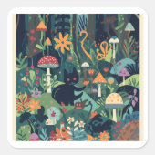 A woodland scene square sticker スクエアシール (正面)