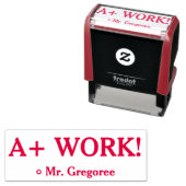 「A+ WORK!」励ましのゴムスタンプ セルフインキングスタンプ (インサイチュ)