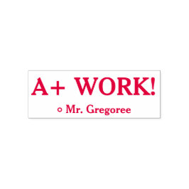 「A+ WORK!」励ましのゴムスタンプ セルフインキングスタンプ