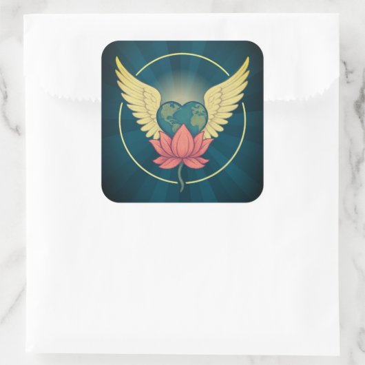 A World Held in Love Sticker スクエアシール (バッグ)