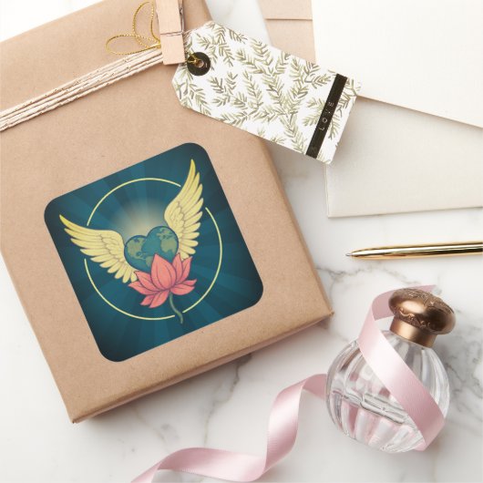 A World Held in Love Sticker スクエアシール (ギフト)