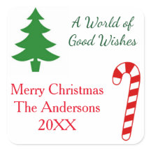 A World of Good Wishes - Squareステッカー