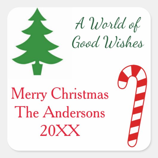 A World of Good Wishes - Squareステッカー スクエアシール (正面)