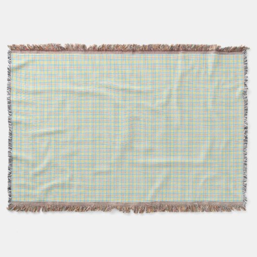 A woven blanket with a subtle green and beigহe  スローブランケット (正面)