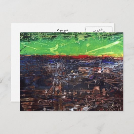 「A Year In Country」抽象デザインはがき ポストカード (正面/裏面)