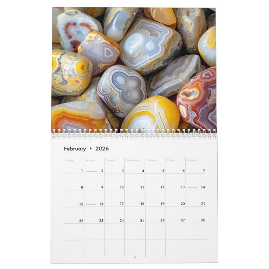 A Year of Agate – Nature’s Polished Art カレンダー (2月 2026)