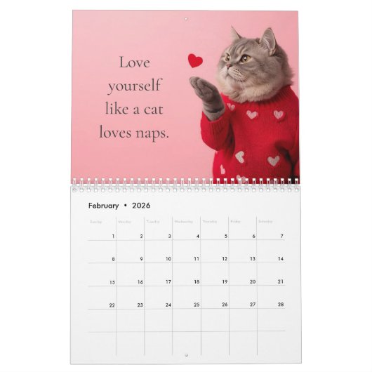 A Year of Cozy Cats Calendar カレンダー (2月 2026)