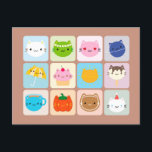 A Year of Cute Cats ポストカード<br><div class="desc">12 illustrated kawaii cats to match each month of the year,  in soft pastel colours. There’s a snowcat and gingerbread cat for winter,  umbrella cat and daisy cat for spring,  sun cat and ice lolly cat for summer,  teacup cat and pumpkin cat for autumn,  and more!</div>