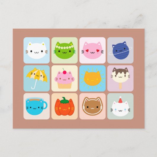 A Year of Cute Cats ポストカード (正面)