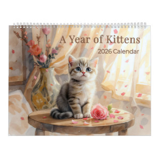 A Year of Kittens 2026 Wall Calendar カレンダー