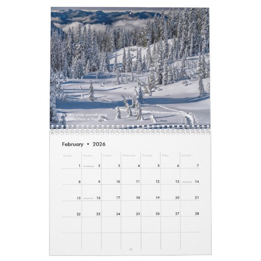 A Year Of Mount Rainier 2026 Wall Calendar カレンダー (2月 2026)