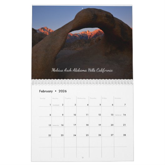 A Year of Natural Wonder  カレンダー (2月 2026)