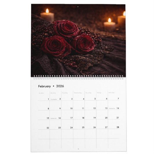 A Year of Night Bloom Calendar カレンダー (2月 2026)