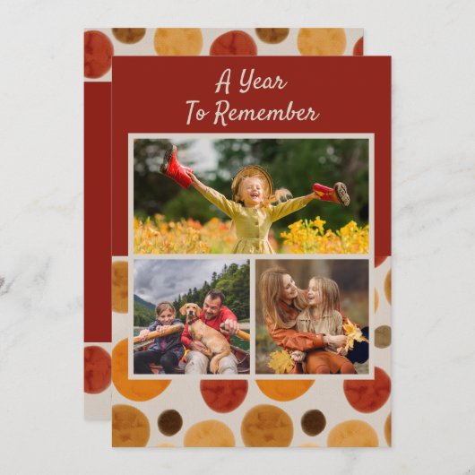 A Year to Remember Merry Christmas モダン 3写真 (正面/裏面)