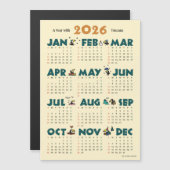 A Year with Toucans: Calendar 2026 マグネットカード (正面/裏面)