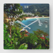 A Yelapa Family View 0828 スクエア壁時計 (正面)