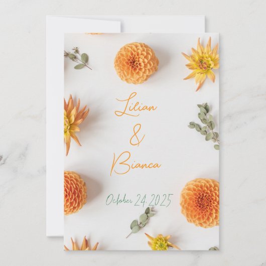 A "Yes" in Summer Hues - invitation wedding 招待状 (正面)