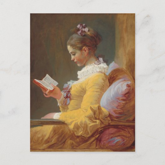 A Young Girl'読s, The Reader by J. Fragonard ポストカード (正面)