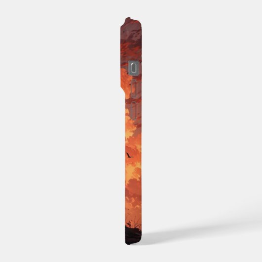 A Young Man at the Horizon – Cinematic Sky of Temp iPhoneケース (左側面)